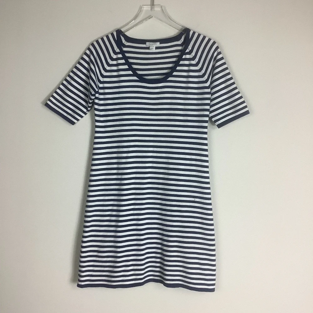 Garnet‎ Hill Marine Striped Shirt Knit Dress M